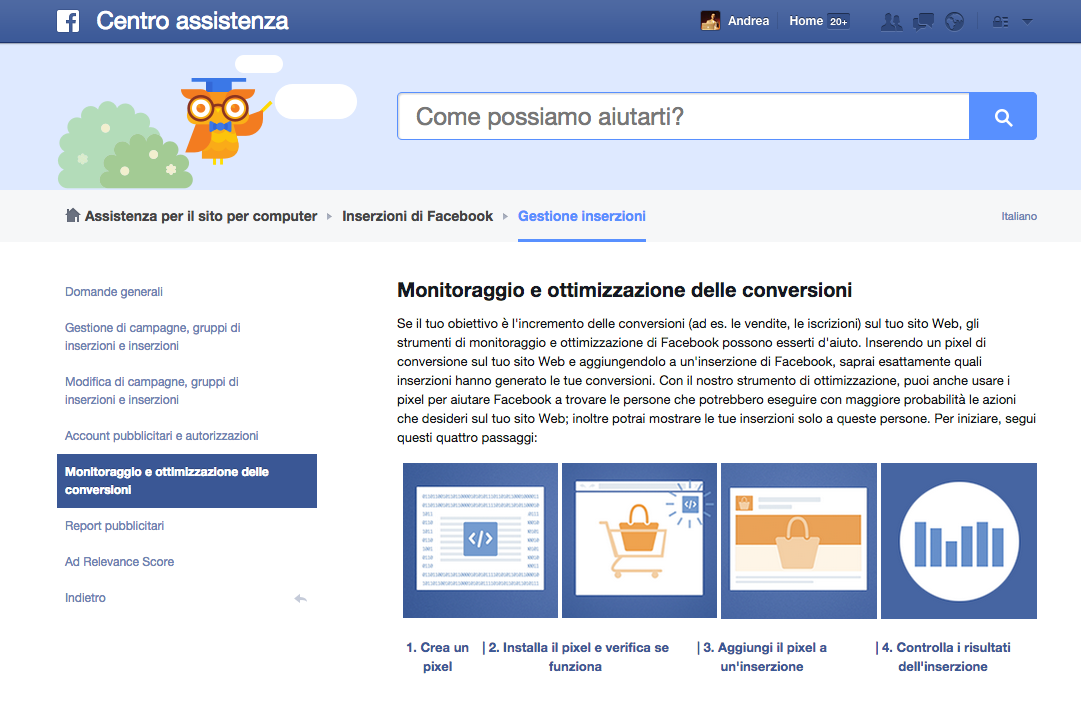 Facebook e rimozione di un contenuto