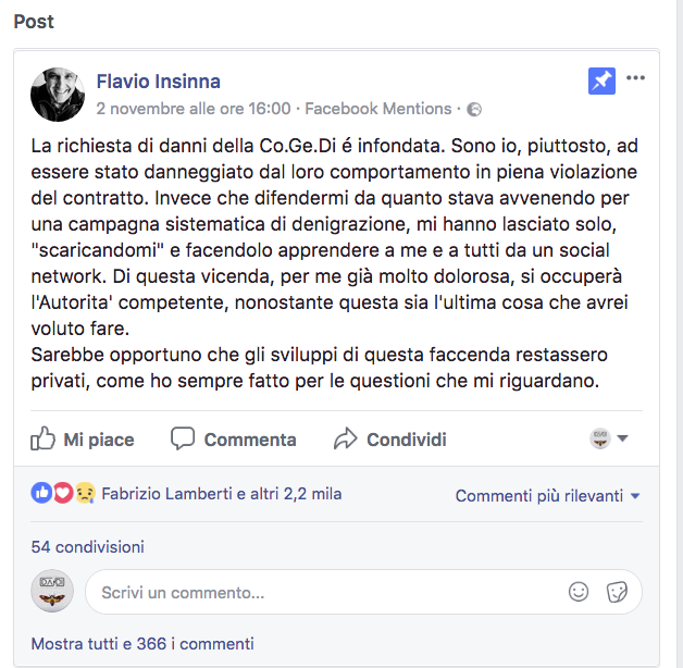 Fabio Insinna e il diritto di immagine