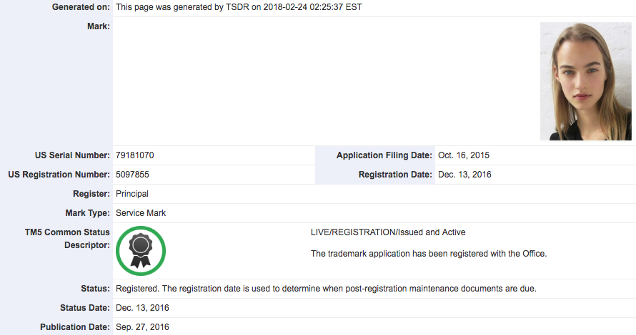 Marchio registrato e diritto di immagine