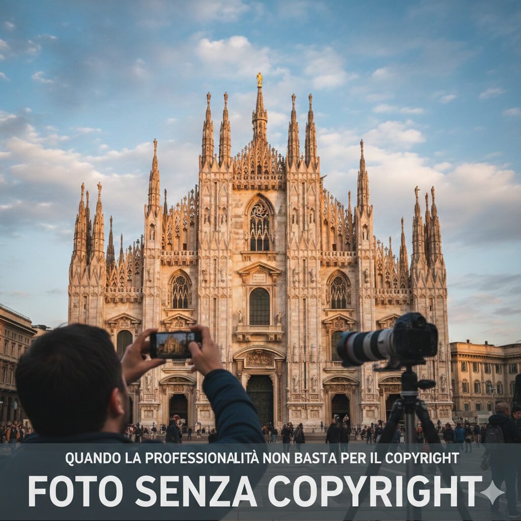 Fotografia semplice diritto d’autore opera fotografica vs fotografia semplice copyright foto Duomo Milano quando una foto è protetta da copyright diritto d'autore fotografie Italia tutela fotografie semplici legge 633/1941 articolo 87 legge diritto d’autore risarcimento uso foto non autorizzato come proteggere foto copyright requisiti opera fotografica artistica sentenza Tribunale Roma fotografia professionalità vs creatività fotografia metadati EXIF protezione copyright watermark foto obbligatorio nome fotografo data produzione differenza tra fotografia semplice e opera fotografica quanto dura il copyright su una foto in Italia cosa fare se qualcuno usa le mie foto senza permesso come dimostrare che una foto è mia posso usare foto trovate su Google devo mettere il watermark sulle mie foto quando una foto professionale è protetta da copyright risarcimento per violazione copyright fotografico come registrare una fotografia SIAE