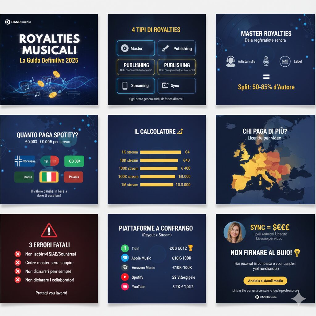 Royalties musica. Quanto paga spotify per stream. Come funzionano royalties spotify. Differenza master e publishing. Siae diritti autore.